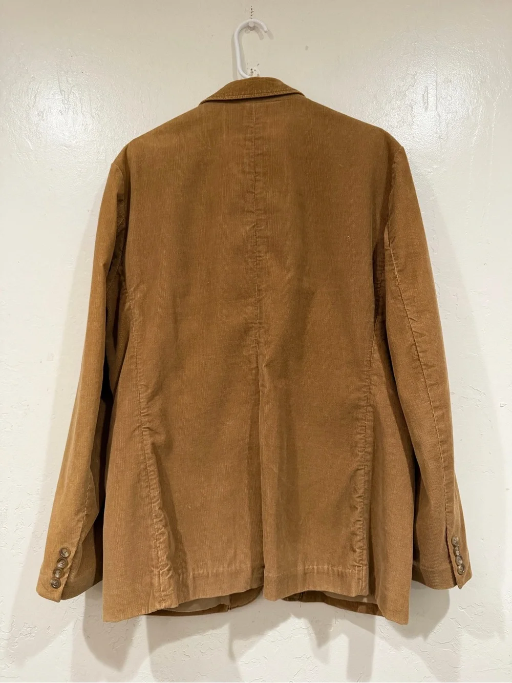 JCrew Ludlow Mens L Corduroy Blazer Tan Camel Brown Sport Coat Jacket Unlined